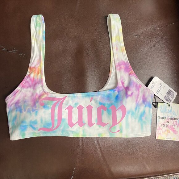 New! Juicy Couture Forever 21 Swimwear Top Size L - Picture 2 of 4